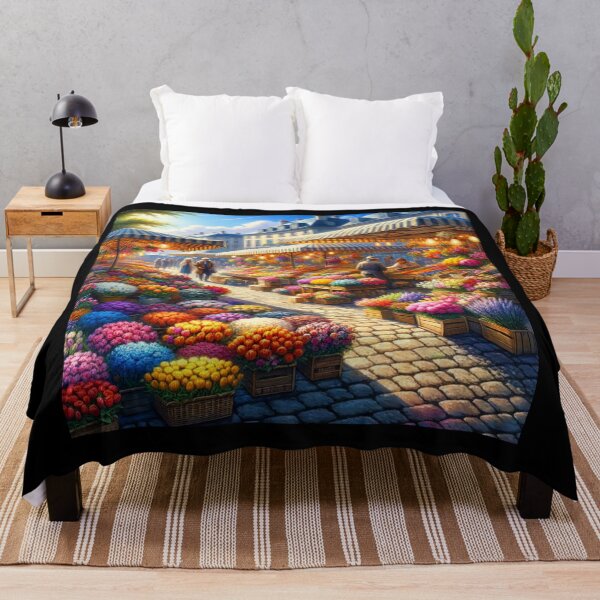 Item preview, Vibrant Flower Market Sunny Day Art designed and sold by BestArtByArvind.