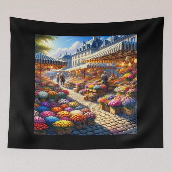 Item preview, Vibrant Flower Market Sunny Day Art designed and sold by BestArtByArvind.