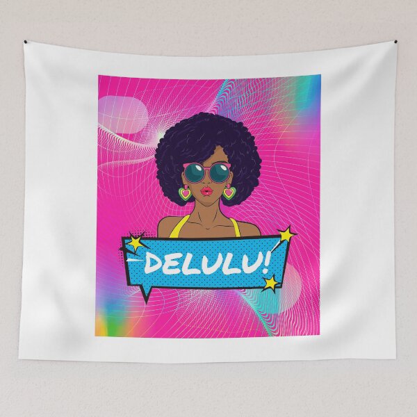 Item preview, Delulu - afro and pink glasses designed and sold by Whackadoodletee.