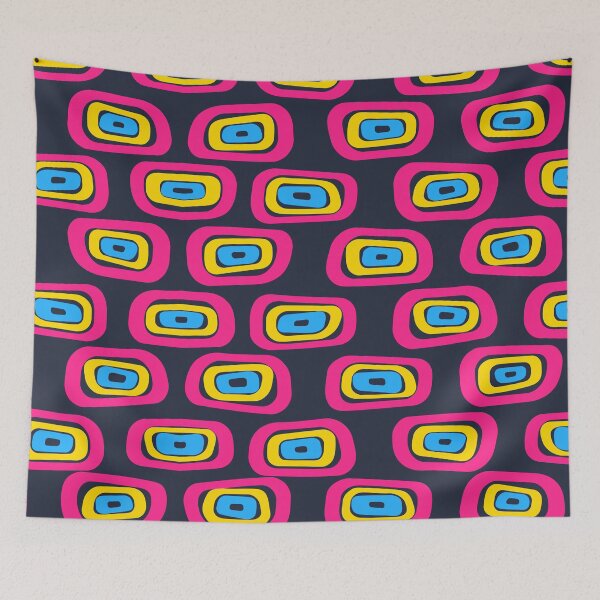 Item preview, Pansexual pride vintage 1970s wallpaper pattern designed and sold by PhineasSpoon.