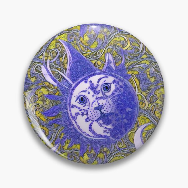Artikelvorschau, Blaue Sonnenkatze, abstraktes Mondmuster entworfen und verkauft von LorrieBee.