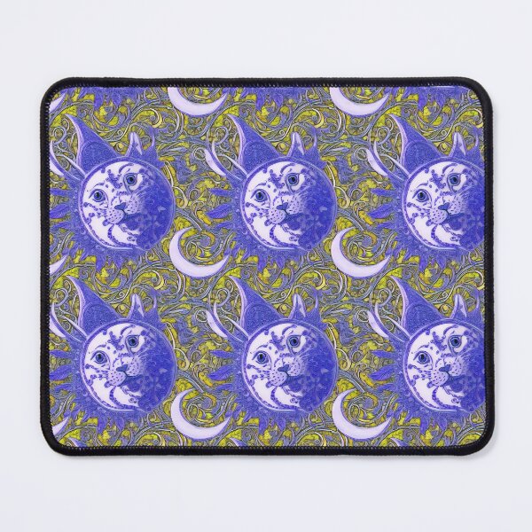 Aperçu de l'œuvre Chat Soleil Bleu, motif abstrait lune créée et vendue par LorrieBee.