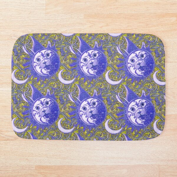 Item preview, Blue Sun cat, moon abstract pattern designed and sold by LorrieBee.