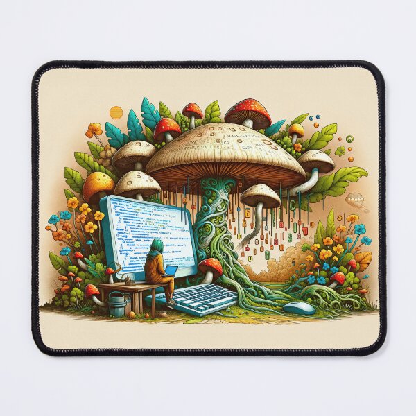 Item preview, Enchanted Code: The Mycological Matrix of Python designed and sold by TuringTacoTales.