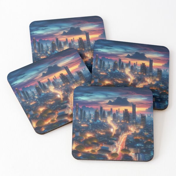 Item preview, Bustling Cityscape Dusk Art designed and sold by BestArtByArvind.