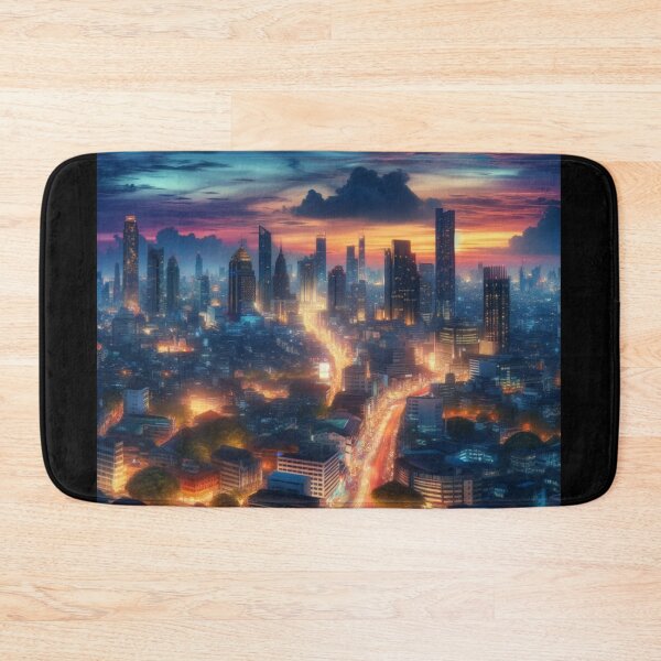 Item preview, Bustling Cityscape Dusk Art designed and sold by BestArtByArvind.