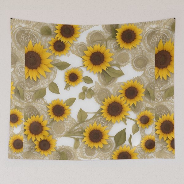 Item preview, combination of sunflowers with green and brown leaves summer and spring fashion designed and sold by Carlos Gudino.