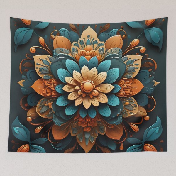 Item preview, Floral Harmony Revival: Vintage Flower Mandala designed and sold by WAUZ.