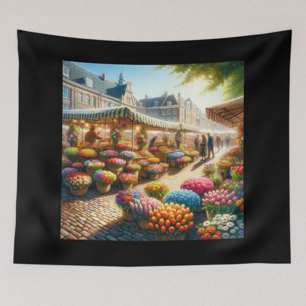 Item preview, Vibrant Flower Market Sunny Day Art designed and sold by BestArtByArvind.