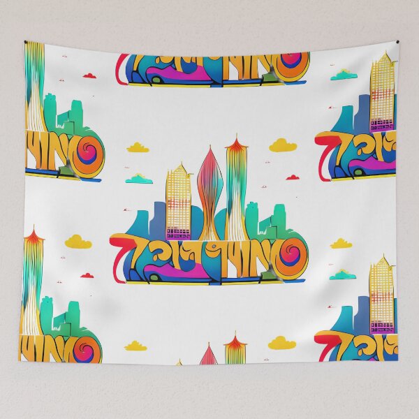 Artikelvorschau, Psychedelisches Fantasy-Land-Skyline-Poster entworfen und verkauft von Chubuter.