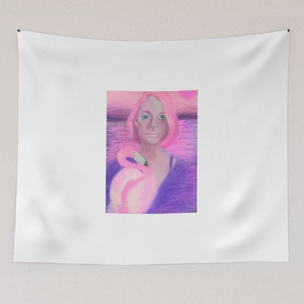 Item preview, Lady with flamingo designed and sold by Artbyjanehicks.