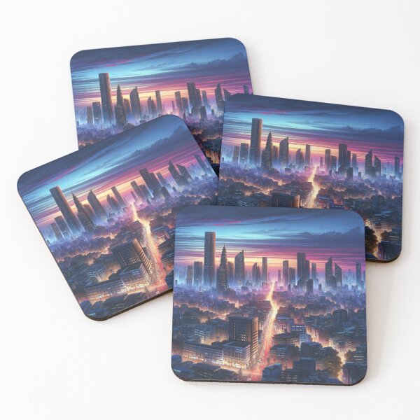 Item preview, Bustling Cityscape Dusk Art designed and sold by BestArtByArvind.
