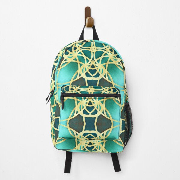 Item preview, Gold Teal Boho Geometric Pattern III designed and sold by © Maya Lavda || wocado.