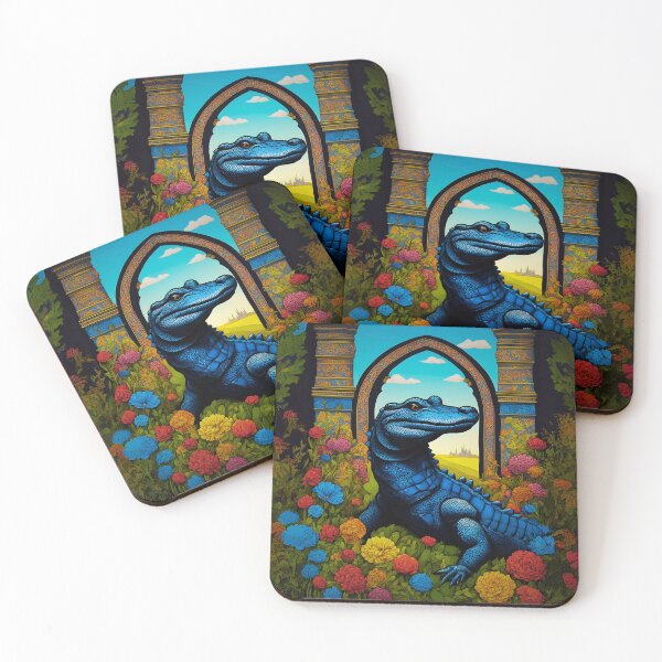 Item preview, Fantasy Blue Alligator With Flowers designed and sold by AStar17.
