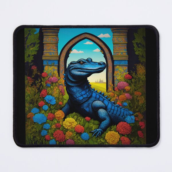 Item preview, Fantasy Blue Alligator With Flowers designed and sold by AStar17.