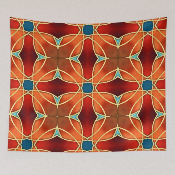 Item preview, Royal Red  Gold Teal Boho Geometric Pattern XVII designed and sold by © Maya Lavda || wocado.