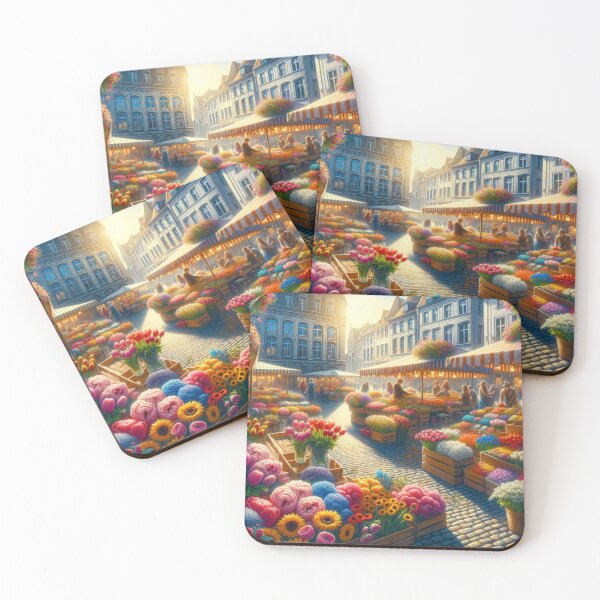 Item preview, Vibrant Flower Market Sunny Day Art designed and sold by BestArtByArvind.