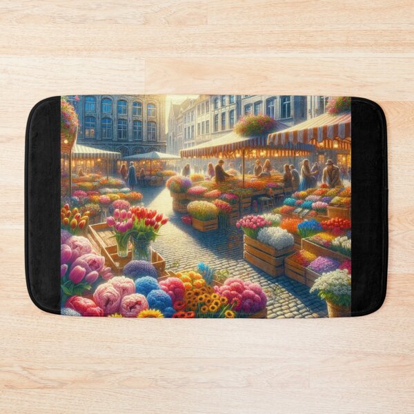 Item preview, Vibrant Flower Market Sunny Day Art designed and sold by BestArtByArvind.