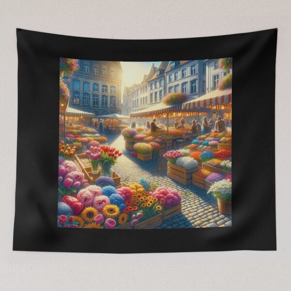 Item preview, Vibrant Flower Market Sunny Day Art designed and sold by BestArtByArvind.