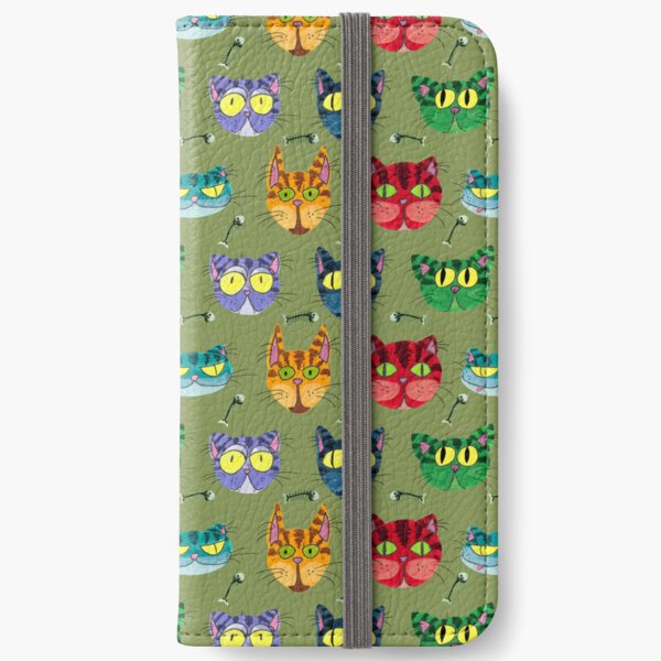 Colorful cats iPhone Wallet