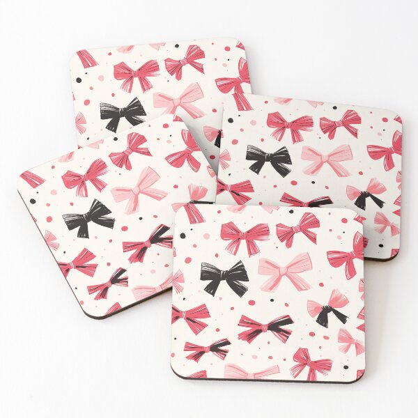 Item preview, Pink and Black Bow Print designed and sold by thegirlyshoppe.