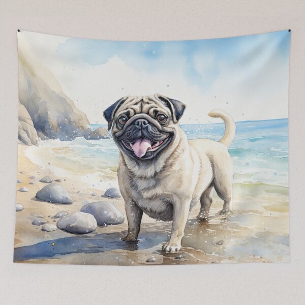 Item preview, Pug At The Beach designed and sold by Bitware.