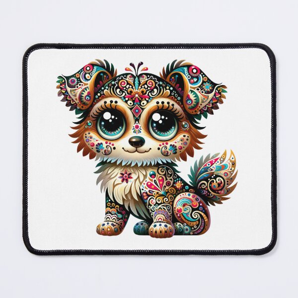 Item preview, Flamboyantly designed Cute Puppy in an Alebrije inspired style designed and sold by TheScruffyGoose.