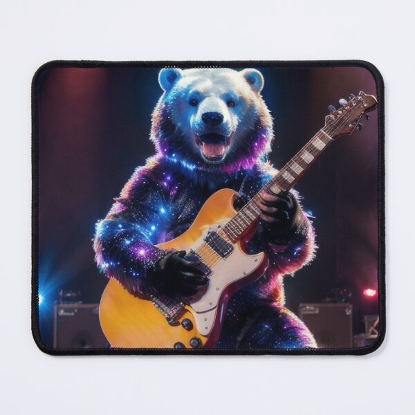 Item preview, Panda bear play electric guitar rock concert stage wild mane - Animals Art Collection designed and sold by SpektroDesign.