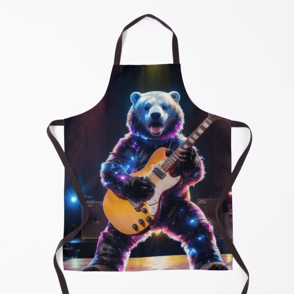 Item preview, Panda bear play electric guitar rock concert stage wild mane - Animals Art Collection designed and sold by SpektroDesign.