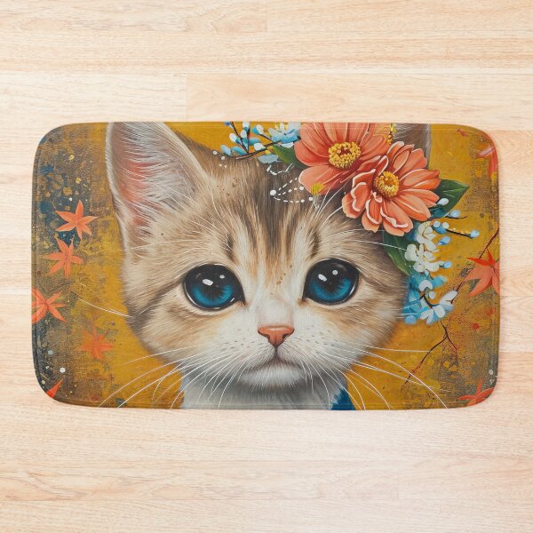Item preview, cute Maiko cat in kimono, Japanese kawaii art illustration designed and sold by WallyPink.