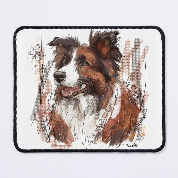 Item preview, Brown and White Border Collie designed and sold by TraceyMackieArt.