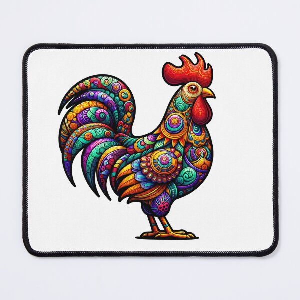 Item preview, Rooster Alebrije style vividly colored Cute Rooster with intricate patterns designed and sold by TheScruffyGoose.