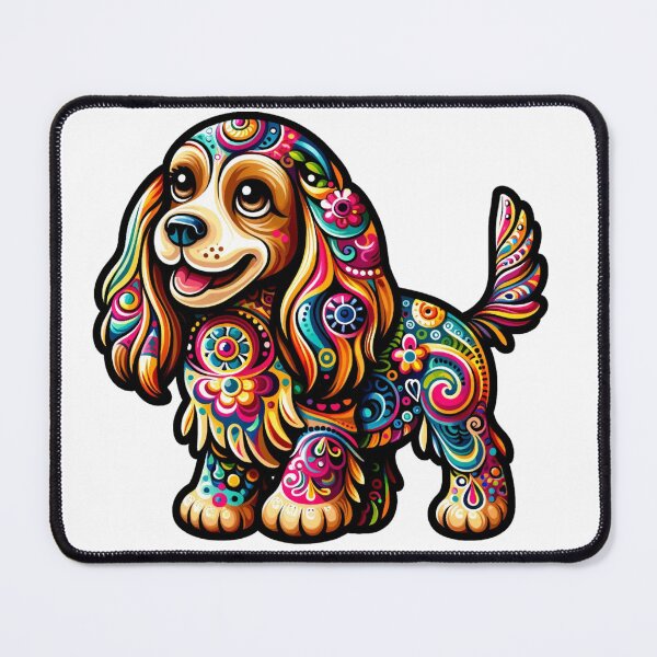 Item preview, Alebrije mexican inspired Cocker Spaniel with fanciful details and imaginative shapes. designed and sold by TheScruffyGoose.