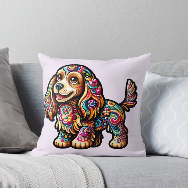 Item preview, Alebrije mexican inspired Cocker Spaniel with fanciful details and imaginative shapes. designed and sold by TheScruffyGoose.