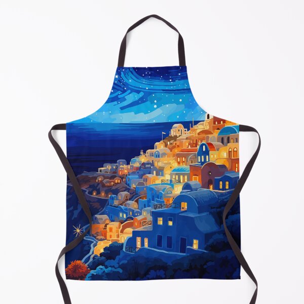 Item preview, Santorini Greece Greek Night Scenery Minimalist Art designed and sold by LVTFCOarts.