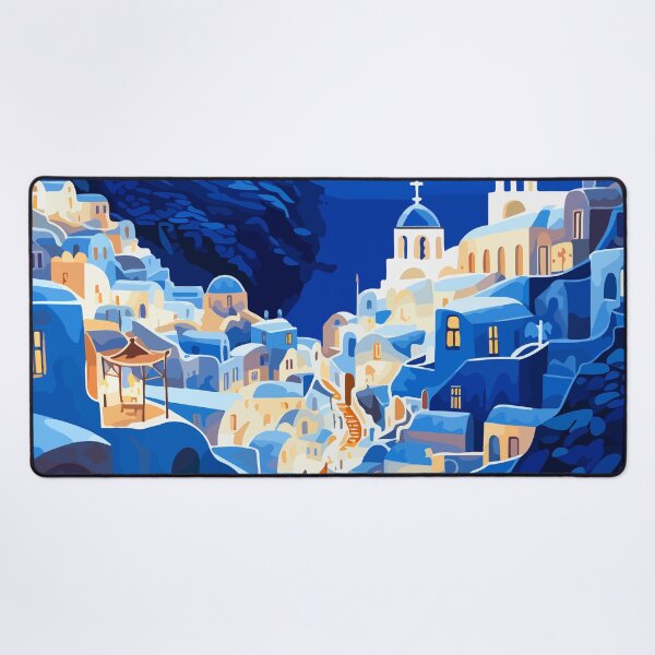 Item preview, Santorini Greece Moon Night Lofi Minimalist Art designed and sold by LVTFCOarts.