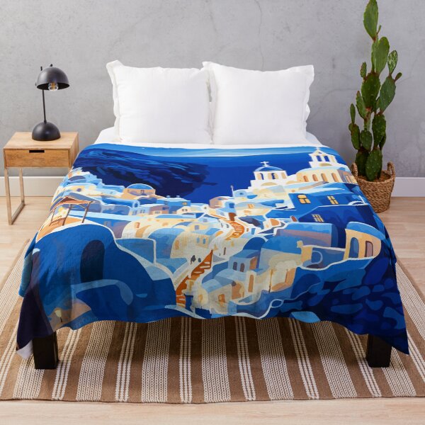 Item preview, Santorini Greece Moon Night Lofi Minimalist Art designed and sold by LVTFCOarts.