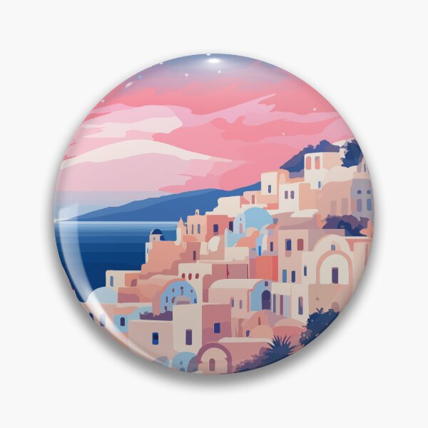 Item preview, Pastel Lofi Greek Art Santorini Greece Evening designed and sold by LVTFCOarts.