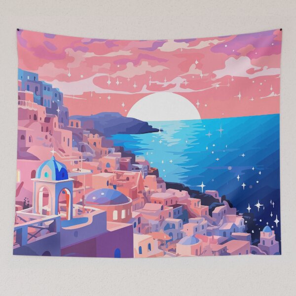 Item preview, Beautiful Santorini Greece Pastel Greek Aesthetic designed and sold by LVTFCOarts.