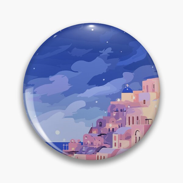 Item preview, Magical Santorini Greece Pastel Evening Sunset Art designed and sold by LVTFCOarts.