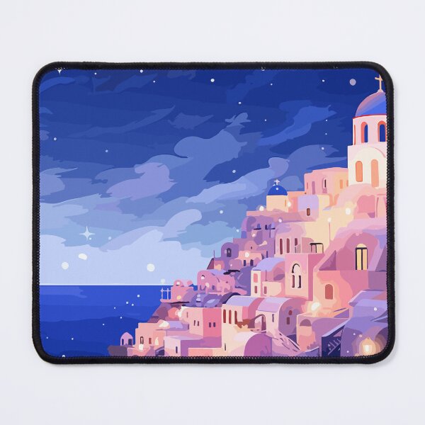 Item preview, Magical Santorini Greece Pastel Evening Sunset Art designed and sold by LVTFCOarts.