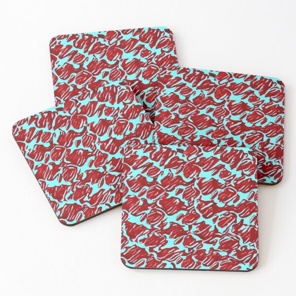 Item preview, Abstract Red and Turquoise Pattern designed and sold by calibrit.