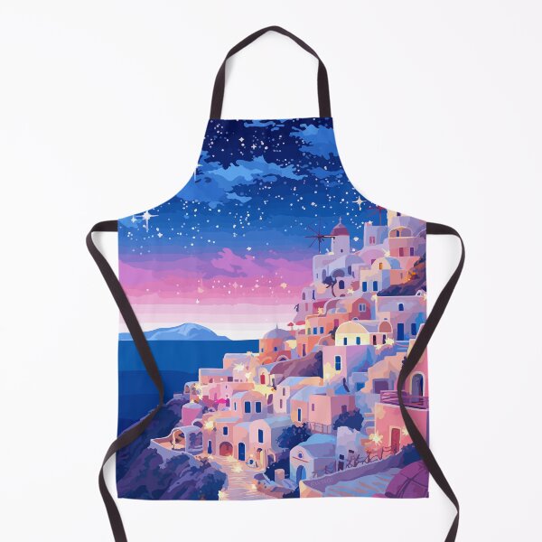 Item preview, Santorini Greece Pastel Evening Stars Lofi Art designed and sold by LVTFCOarts.