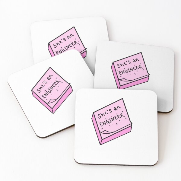 Item preview, She’s an engineer pink post-it sticker designed and sold by harriiiboo.