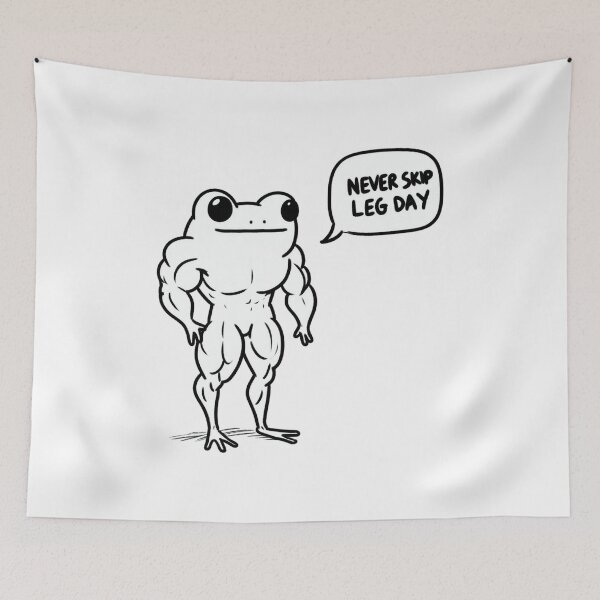 Item preview, Never Skip LegDay Frog designed and sold by LemuellTrends.