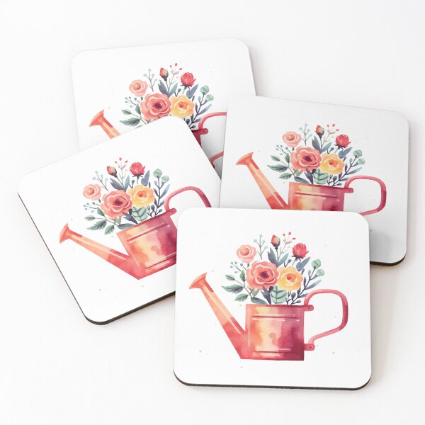 Item preview, watering can with floral designed and sold by PandaKunst.