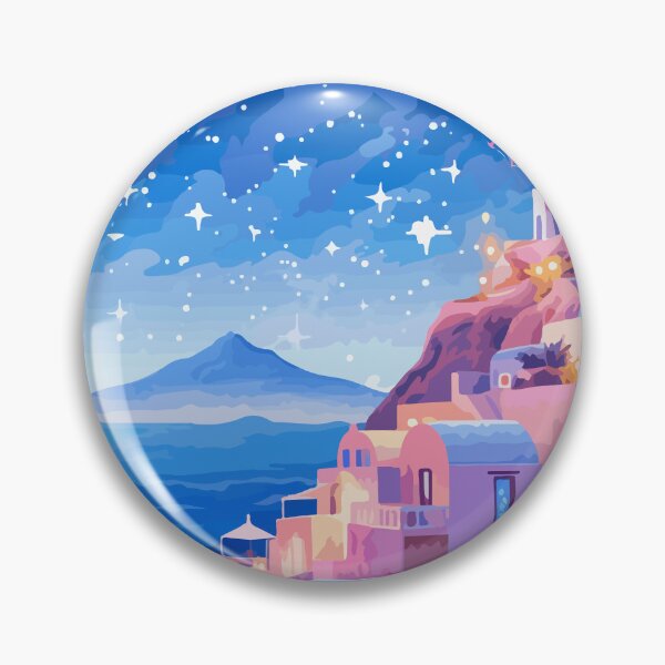 Item preview, Santorini Greece Greek Village Sunset Illustration Art designed and sold by LVTFCOarts.