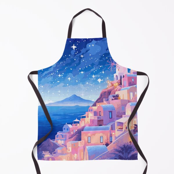 Item preview, Santorini Greece Greek Village Sunset Illustration Art designed and sold by LVTFCOarts.