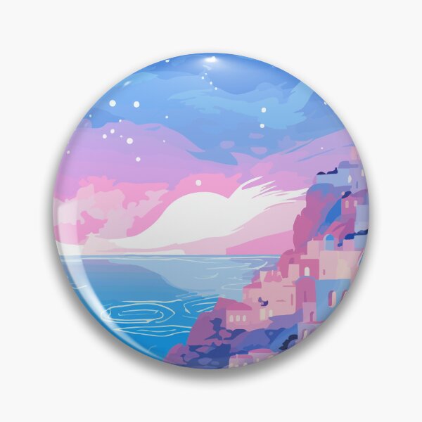 Item preview, Santorini Greece Greek Sunset Pastel Lofi Illustration Art designed and sold by LVTFCOarts.