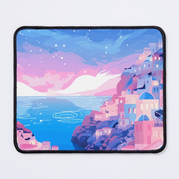 Item preview, Santorini Greece Greek Sunset Pastel Lofi Illustration Art designed and sold by LVTFCOarts.